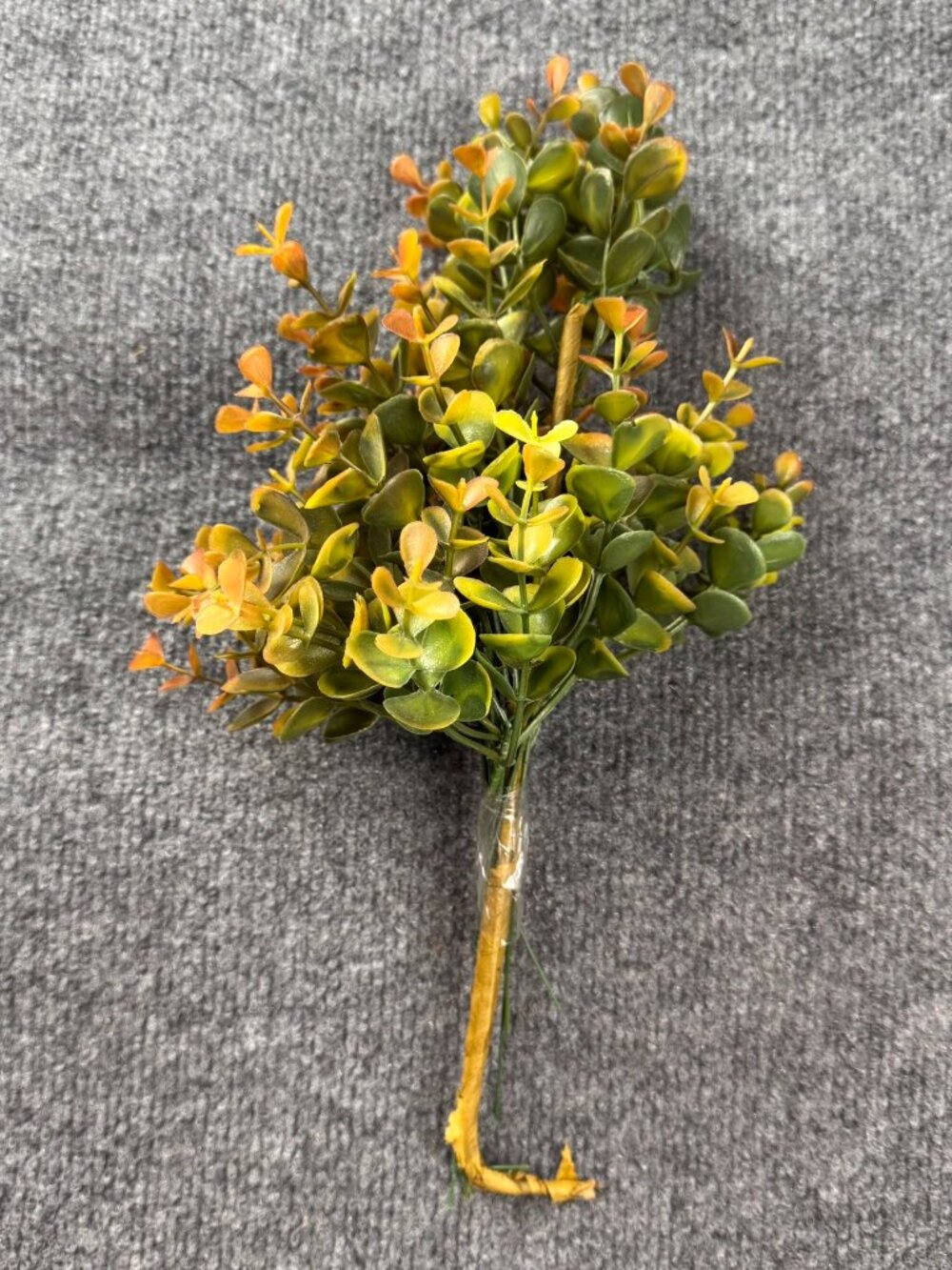 15" Artificial Greenery Pick Faux Boxwood Eucalyptus Stem Fall Yellow Green Bush